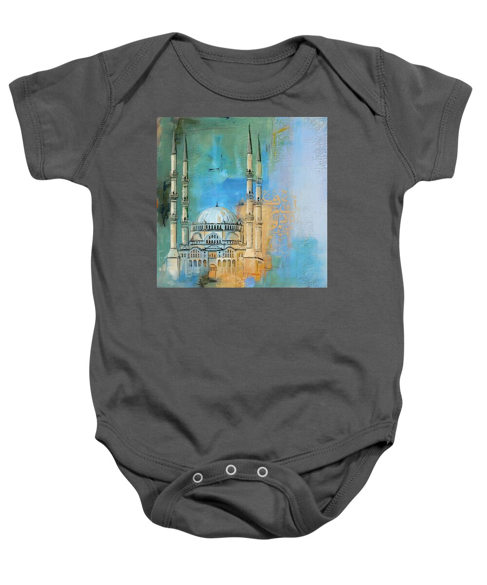 Safa Mosque Baby Onesie featuring the painting Safa Mosque by Corporate Art Task Force