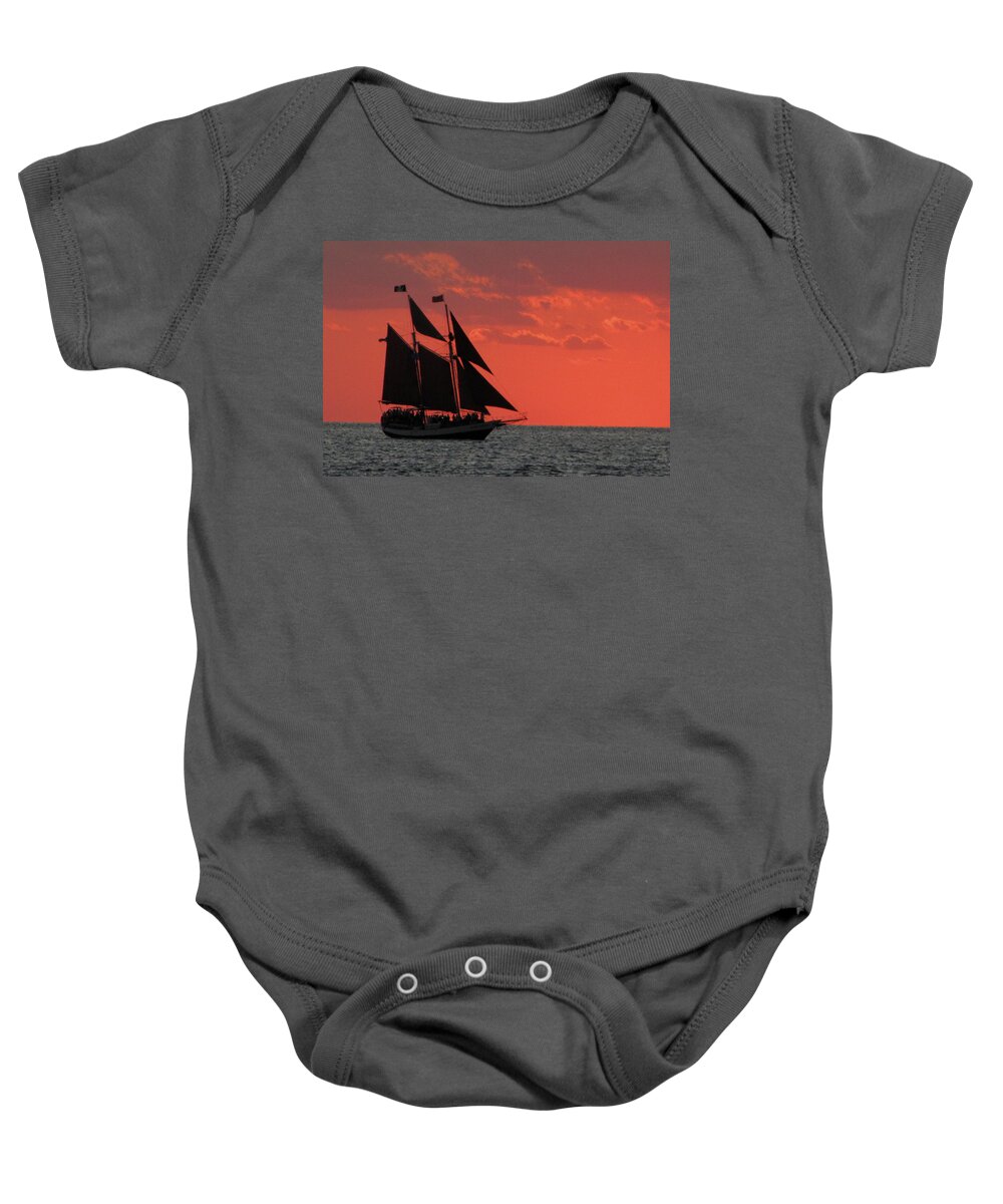 Sunset Baby Onesie featuring the photograph Key West Sunset Sail 5 by Bob Slitzan
