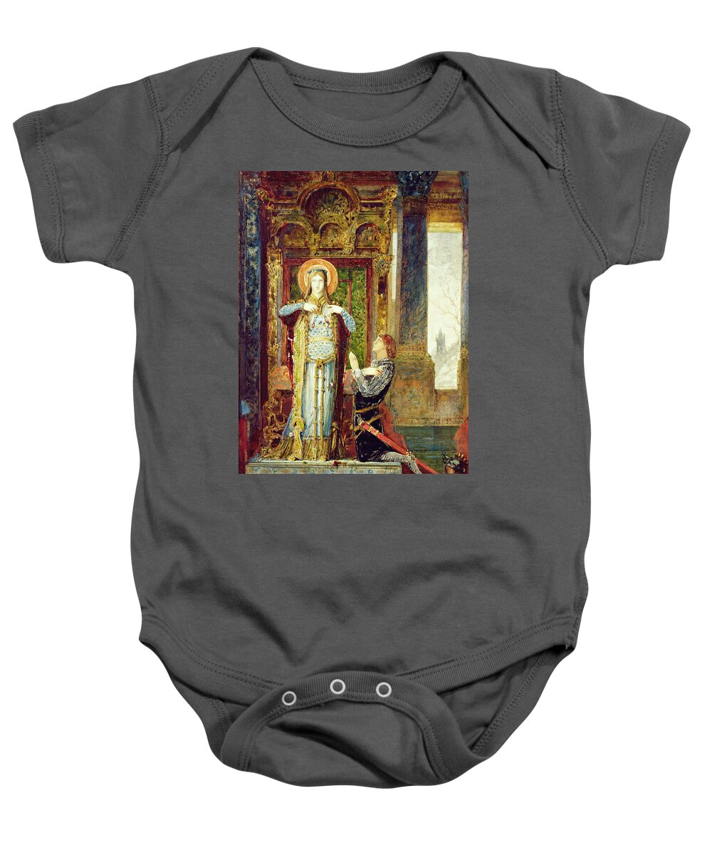 Gustave Moreau Baby Onesie featuring the drawing Saint Elisabeth of Hungary. The Miracle of the Roses by Gustave Moreau