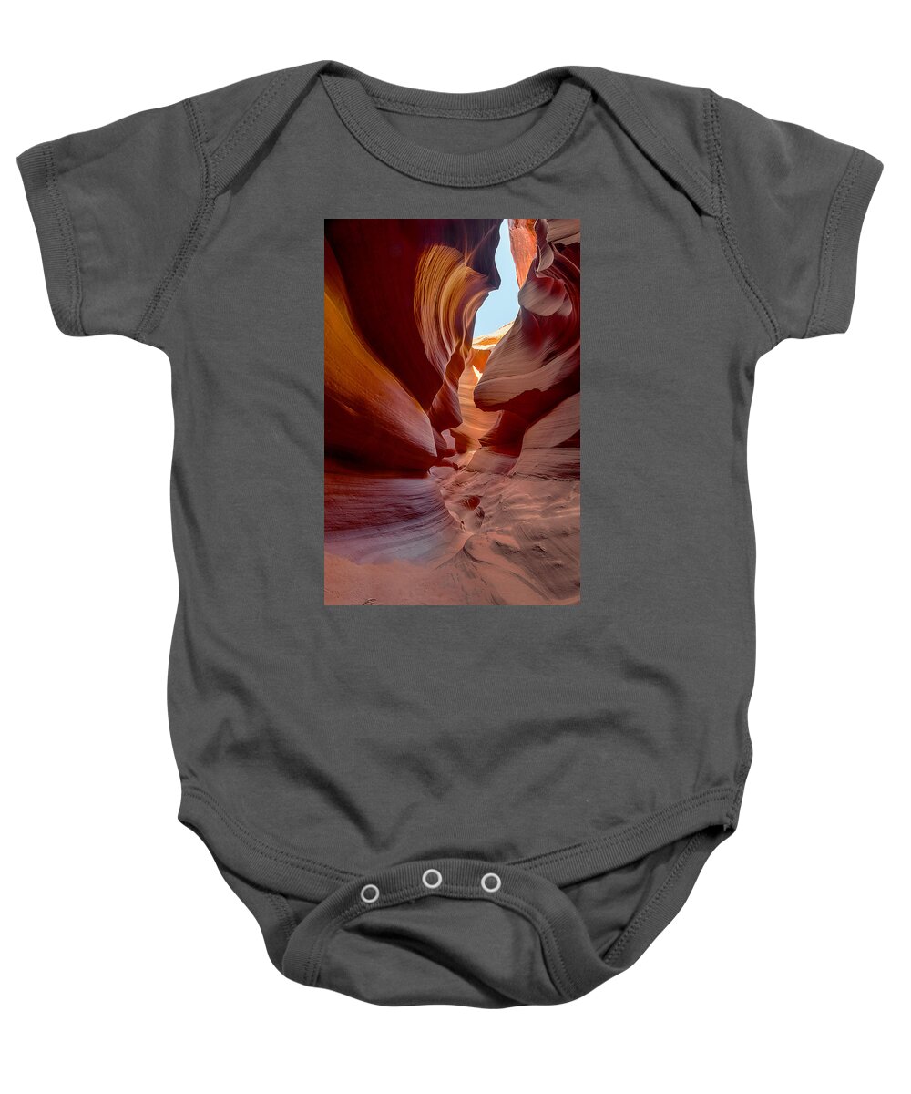 Antelope Canyon Baby Onesie featuring the photograph Sand Flows by Jason Chu