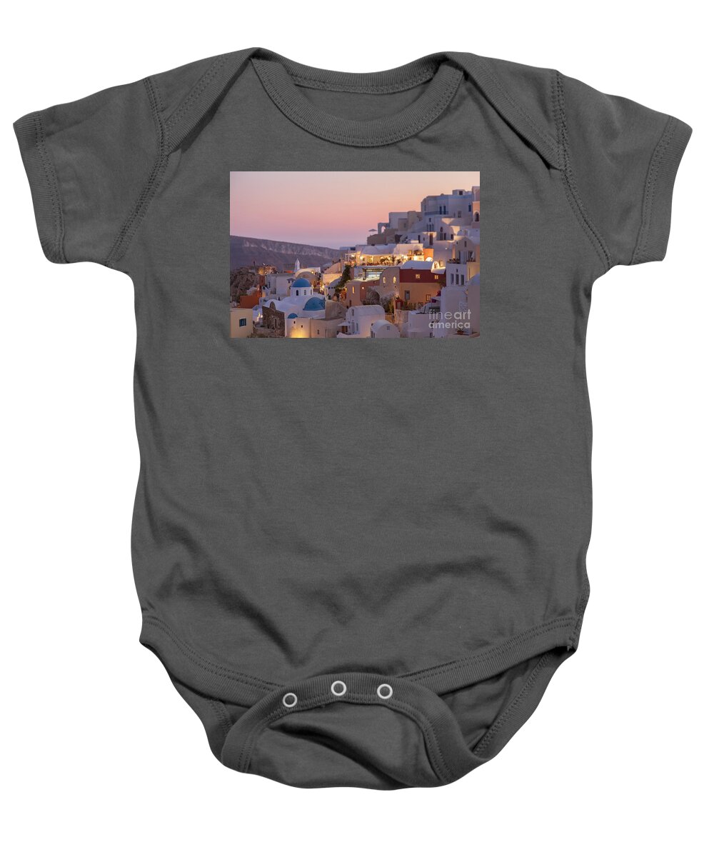 Island Baby Onesie featuring the photograph Santorini sunset by Sophie McAulay