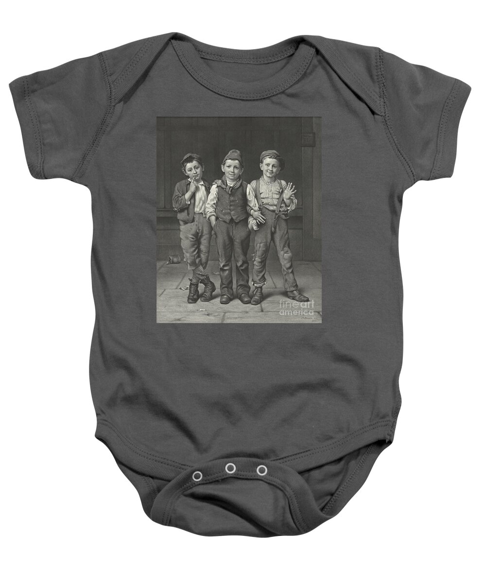 Scapegraces 1880 Baby Onesie featuring the photograph Scapegraces 1880 by Padre Art