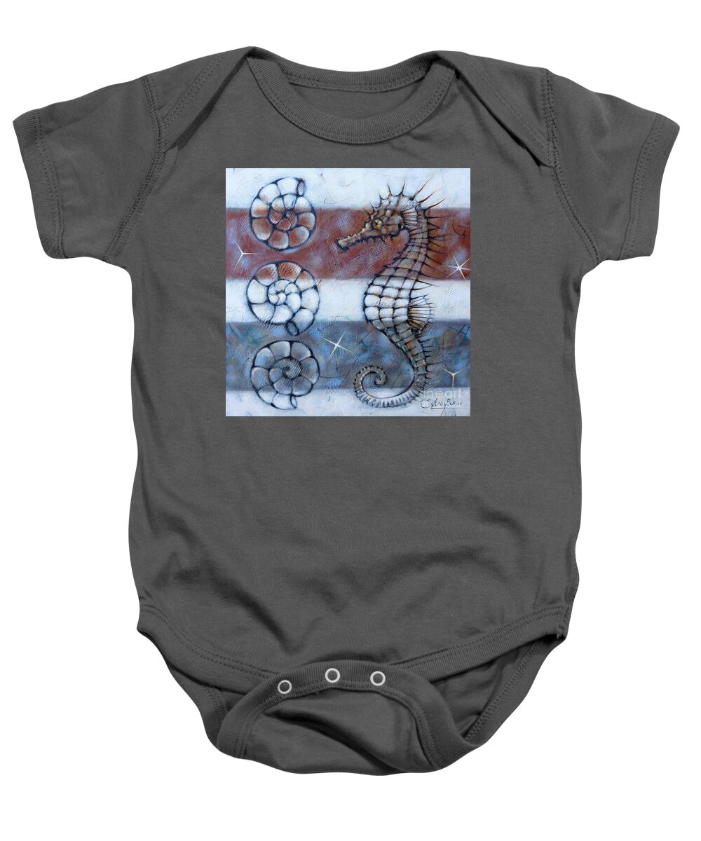 Sea Baby Onesie featuring the painting Sea Dragon 280210 by Selena Boron