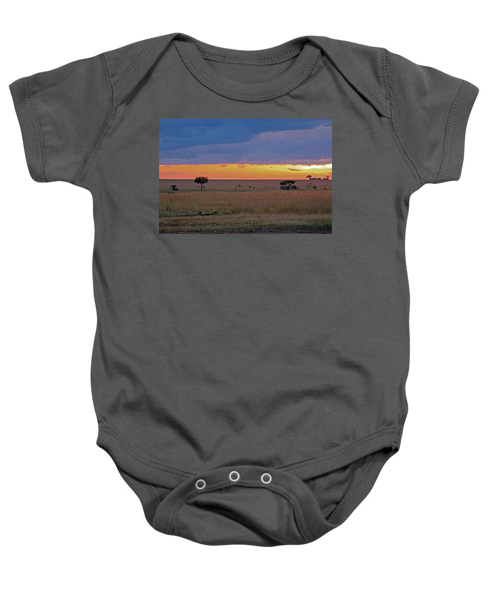 Sunrise Baby Onesie featuring the photograph Serengeti Sunrise by Tony Murtagh