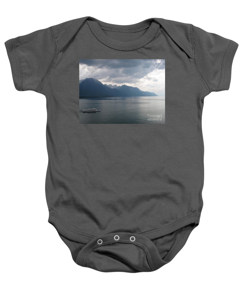 Summer Baby Onesie featuring the photograph Ship on Lake Geneva by Amanda Mohler