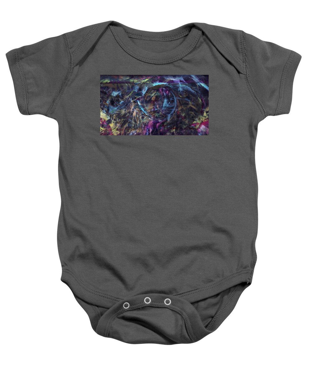 Abstract Art Baby Onesie featuring the digital art Signal To Noise by Linda Sannuti