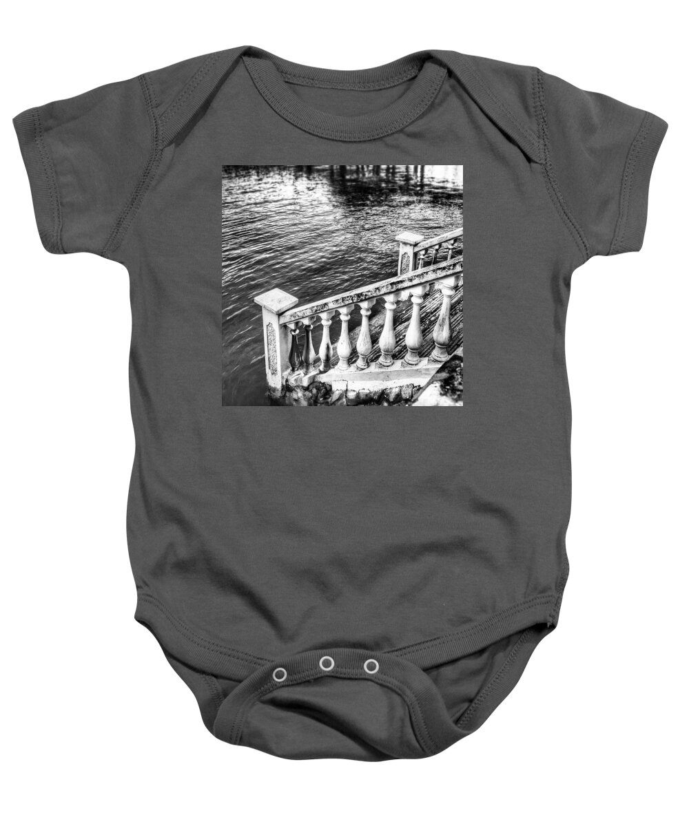 Beautiful Baby Onesie featuring the photograph Sinking Steps, Singapore by Aleck Cartwright