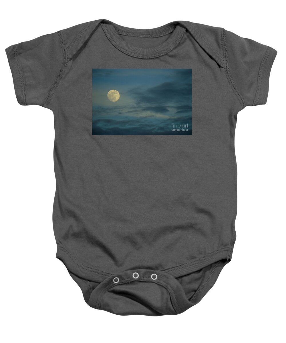Moon Baby Onesie featuring the photograph Sky Moon by Dale Powell