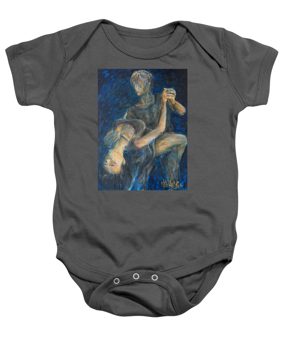 Slow Dancing Baby Onesie featuring the painting Slow Dancing V by Nik Helbig