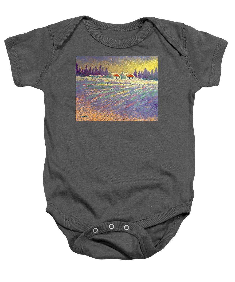 Ireland Baby Onesie featuring the painting Snow Scape County Wicklow by John Nolan