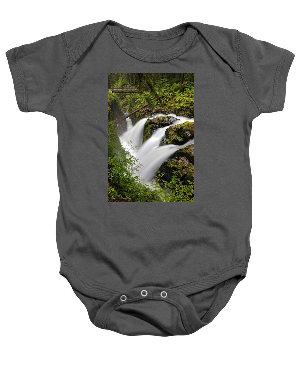 Waterfall Baby Onesie featuring the photograph Sol Duc Falls by David Andersen