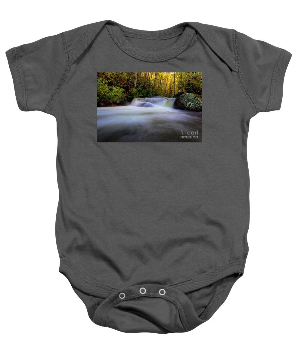 Stream Baby Onesie featuring the photograph Song Of The Mountains by Michael Eingle