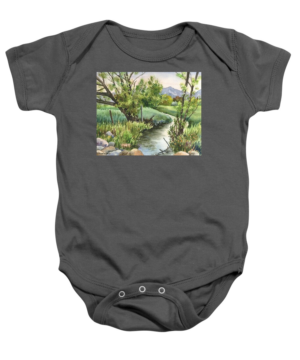 Landscape Painting Baby Onesie featuring the painting South Boulder Creek by Anne Gifford