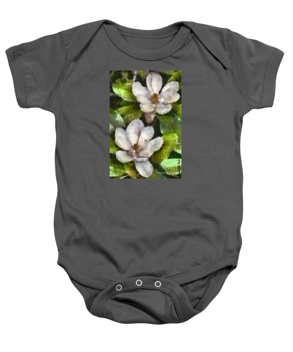 Digital Art Baby Onesie featuring the painting Southern Magnolia by Dragica Micki Fortuna