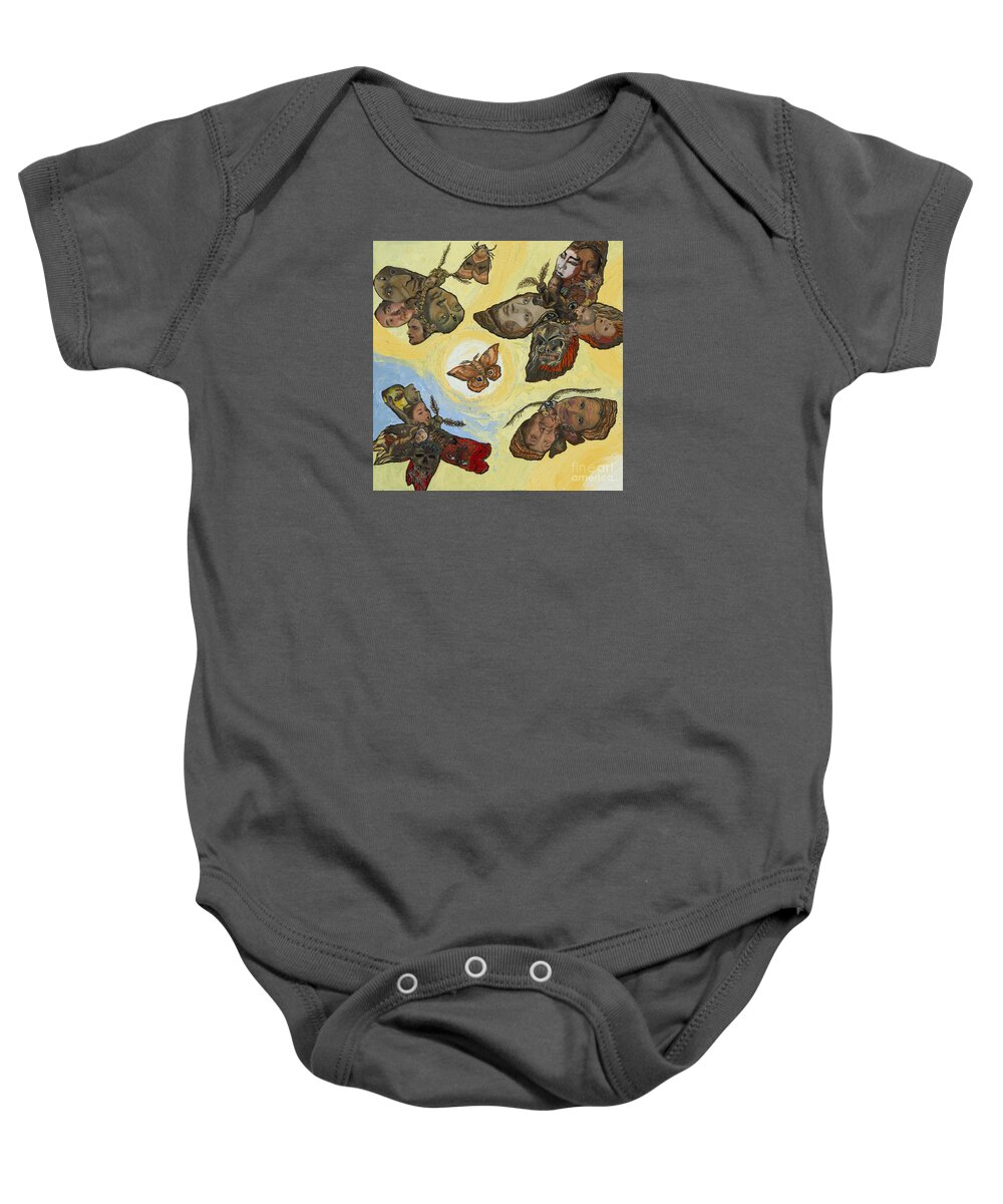 Light Baby Onesie featuring the painting Spirit Lights by Emily McLaughlin