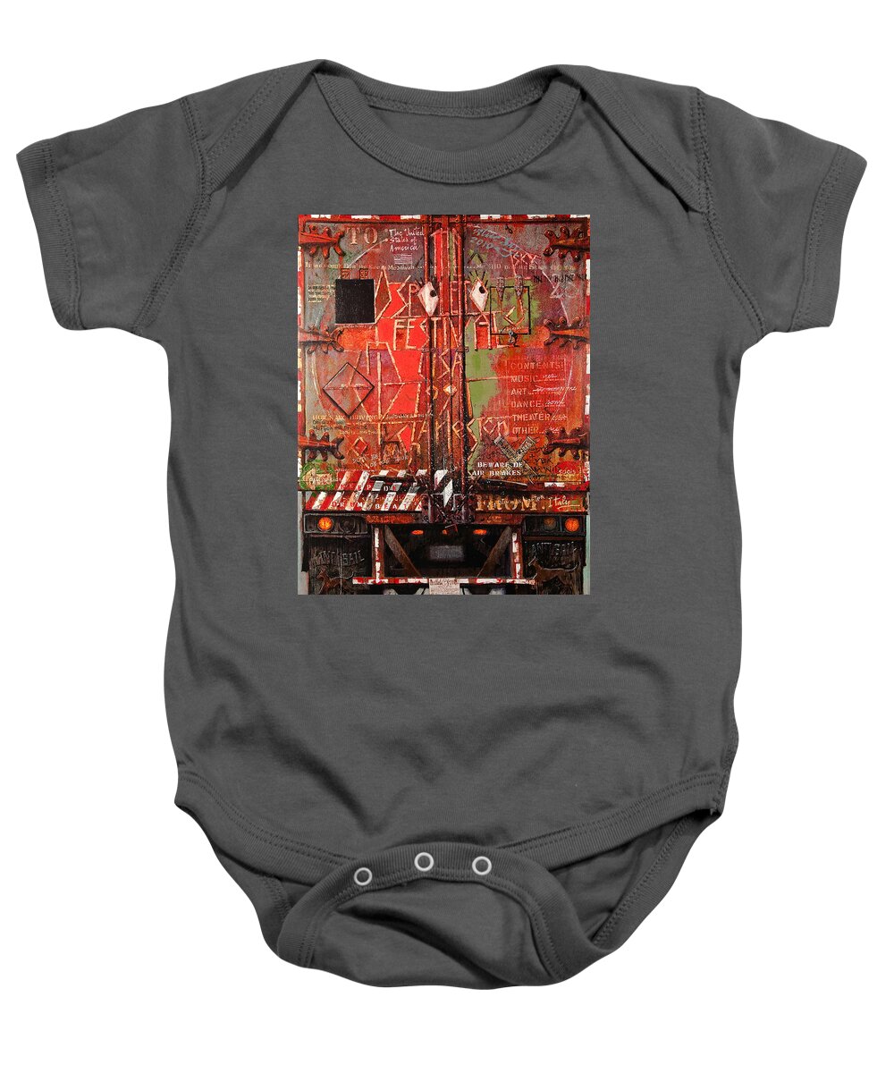 Truck Baby Onesie featuring the painting Spoleto Truck by Blue Sky