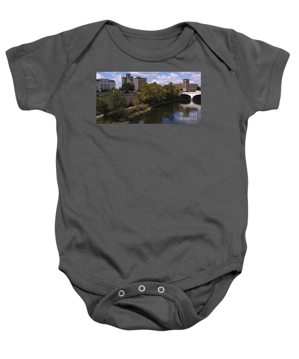 South Bend Baby Onesie featuring the photograph St. Joseph River Panorama by Anna Lisa Yoder
