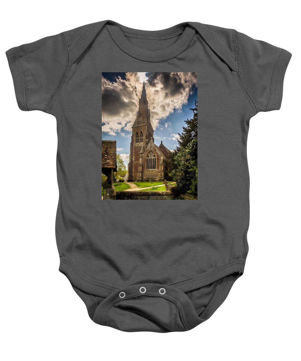 Berkshire Baby Onesie featuring the photograph St Marys Mortimer by Mark Llewellyn
