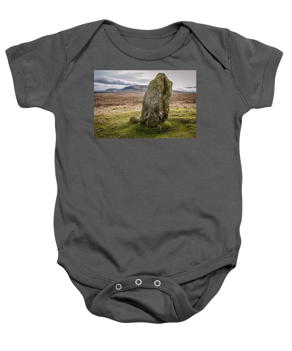 Standing Stone Baby Onesie featuring the photograph Standing Stone by Nigel R Bell