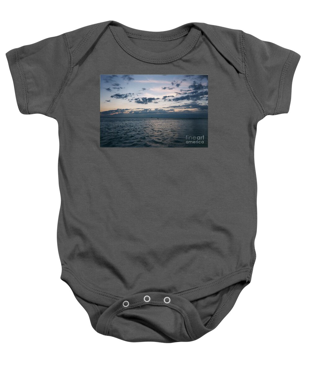 Storm Approaching Over Sunset Baby Onesie featuring the photograph Storm Approaching over Sunset by John Telfer