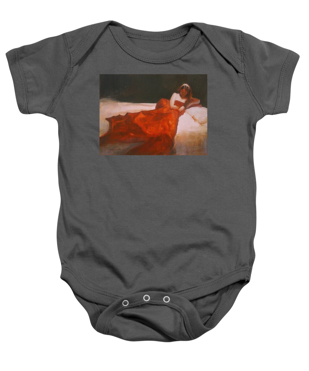 Sensuous Baby Onesie featuring the painting Study for Repose by David Ladmore