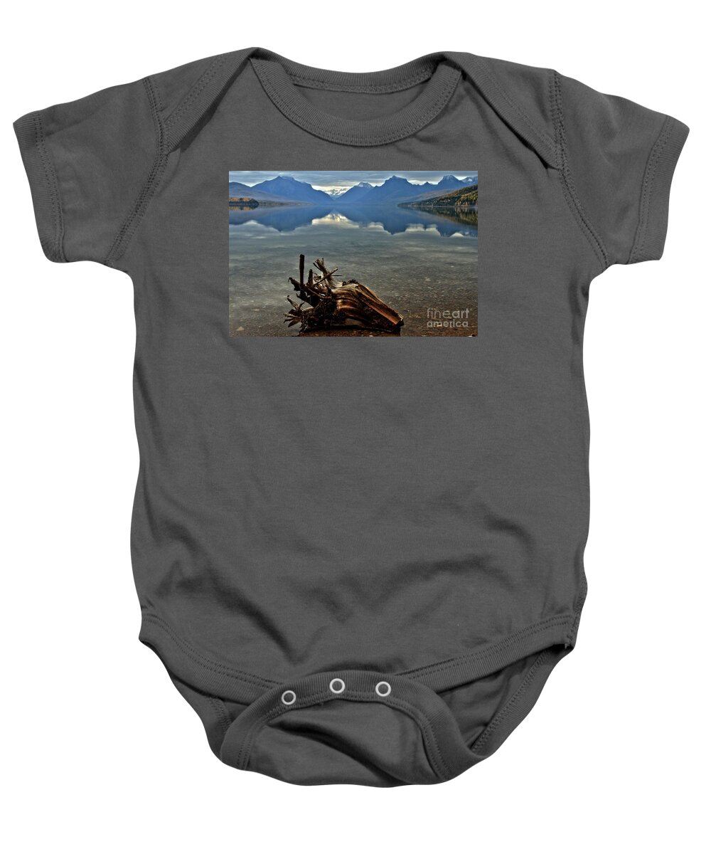 Glacier National Park Baby Onesie featuring the photograph Stumped by Adam Jewell