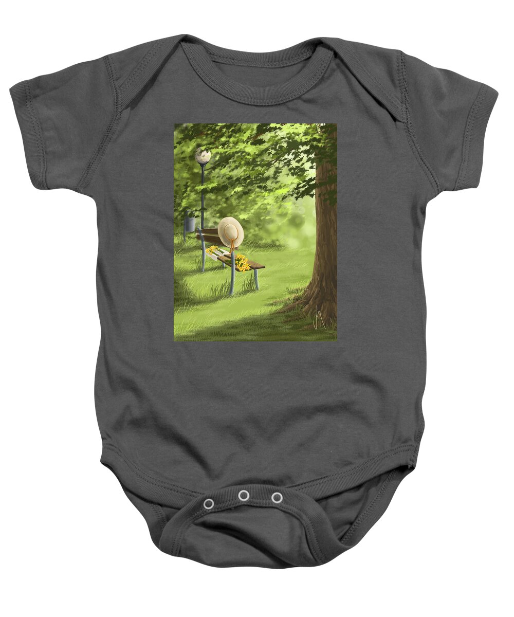 Trees Baby Onesie featuring the painting Summer paradise by Veronica Minozzi