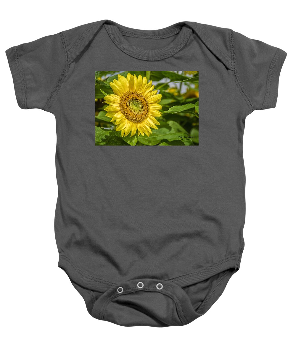 Sunflower Baby Onesie featuring the photograph Sunny Sunflower by Peg Runyan