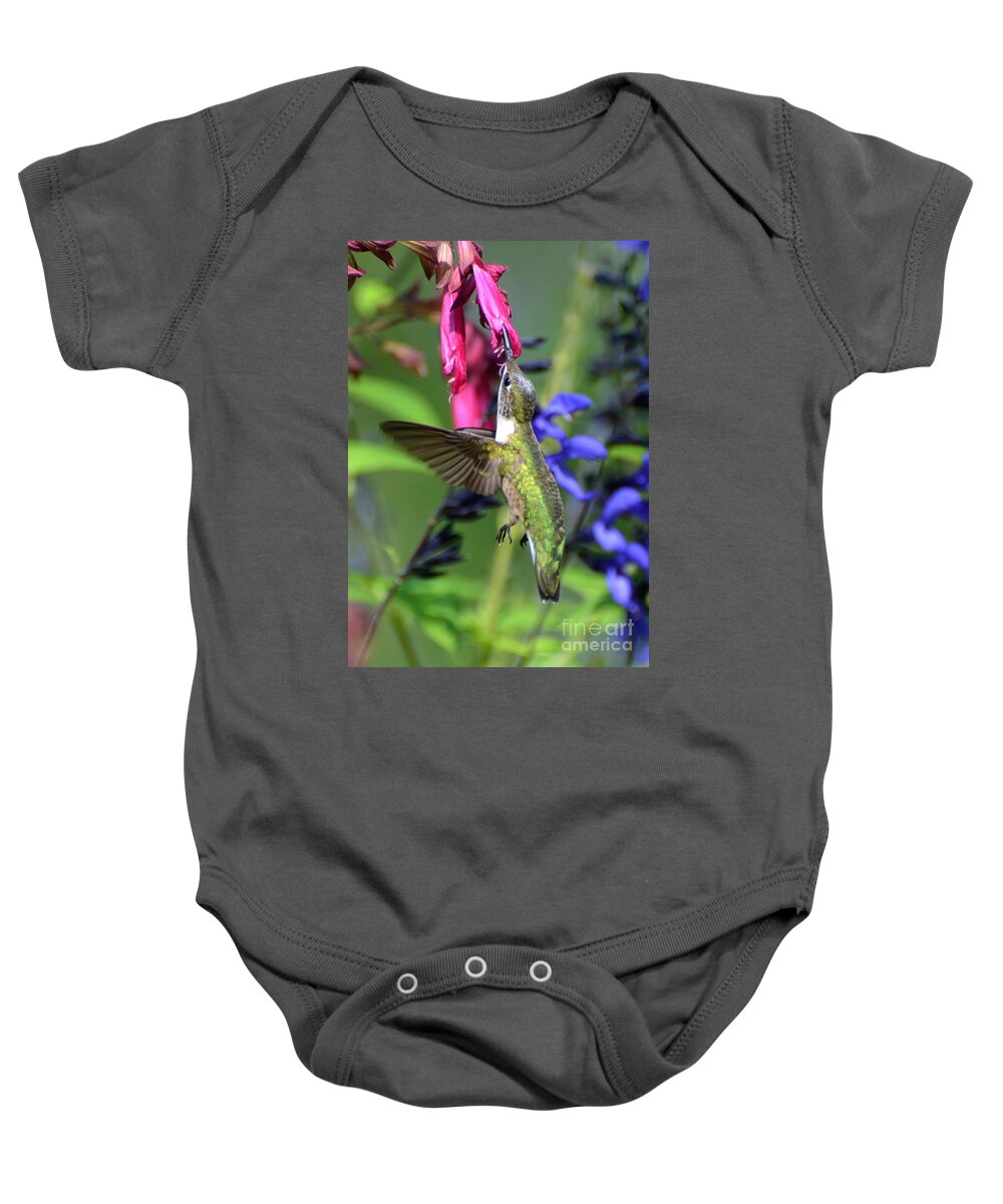 Birds Baby Onesie featuring the photograph Sweet Hummer by Kathy Baccari