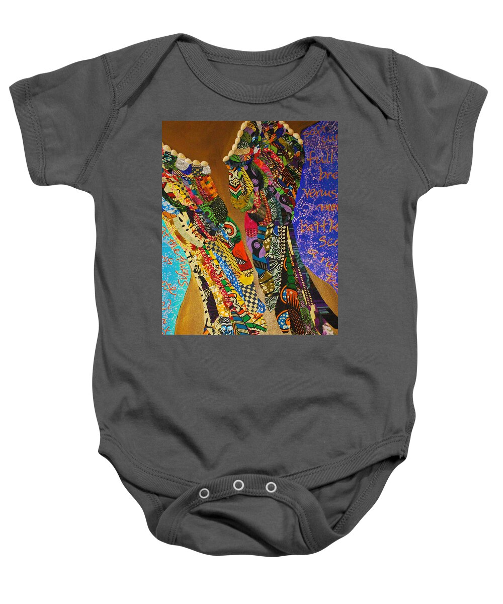 Textile Art Baby Onesie featuring the tapestry - textile Temple of the Goddess Eye Vol 1 by Apanaki Temitayo M