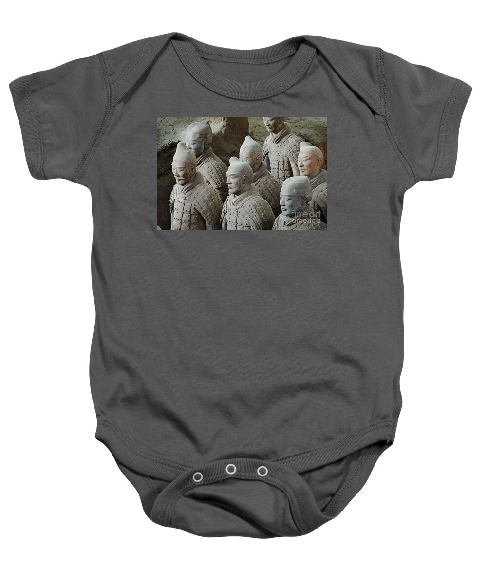 Archeology Baby Onesie featuring the photograph Terracotta Warriors, China by John Shaw
