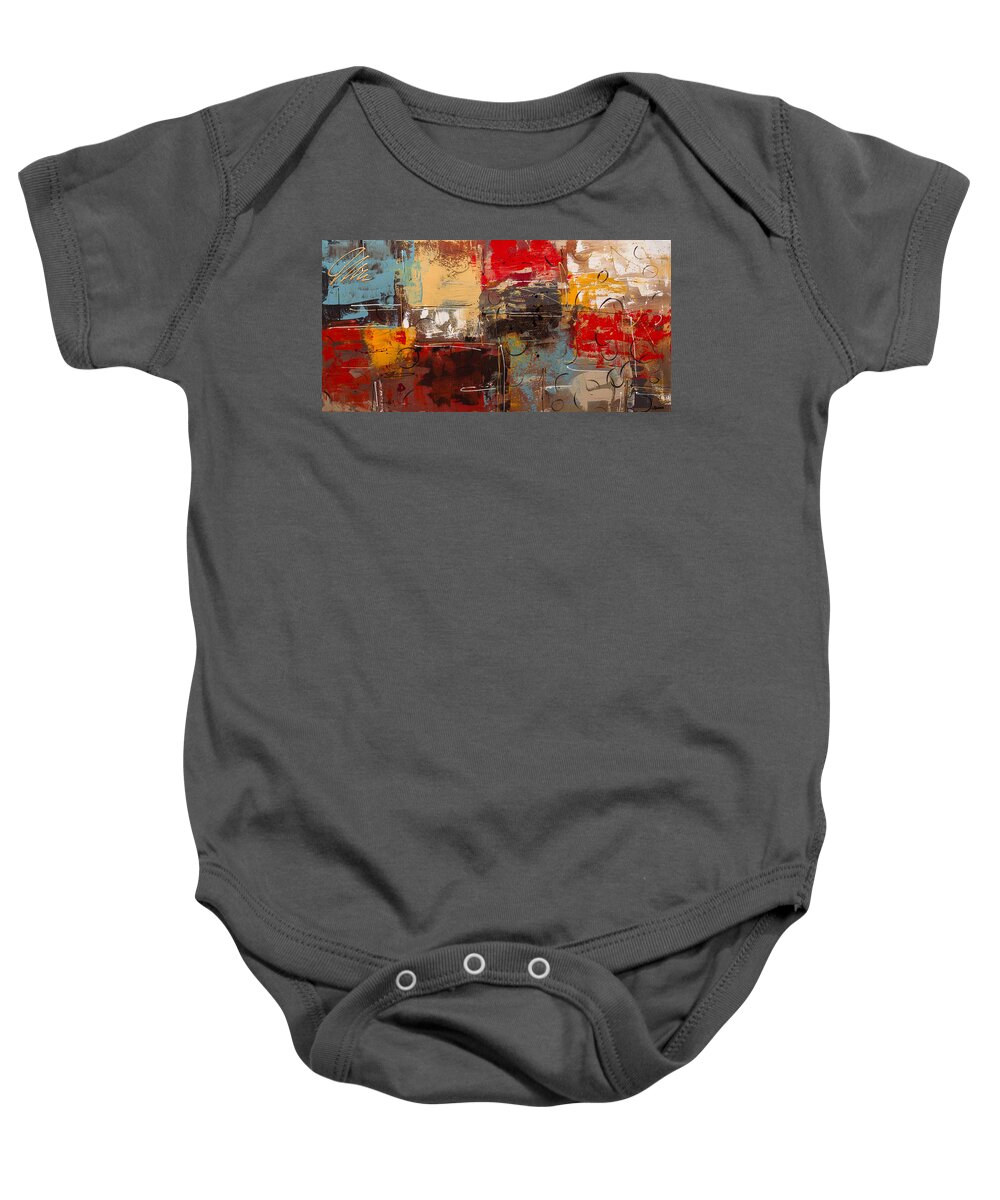 Abstract Art Baby Onesie featuring the painting Tgif by Carmen Guedez