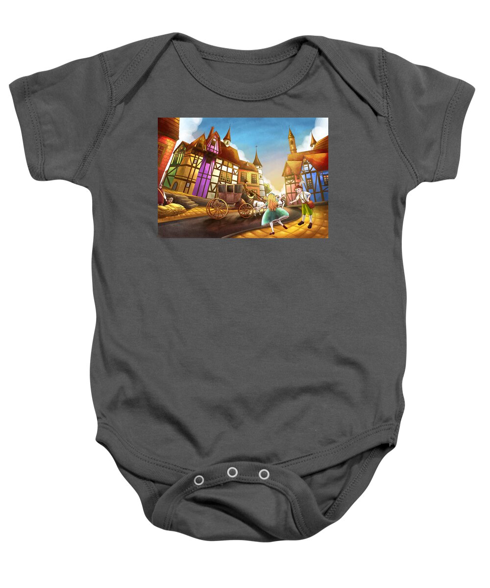 The Wurtherington Diary Baby Onesie featuring the painting The Bavarian Village by Reynold Jay