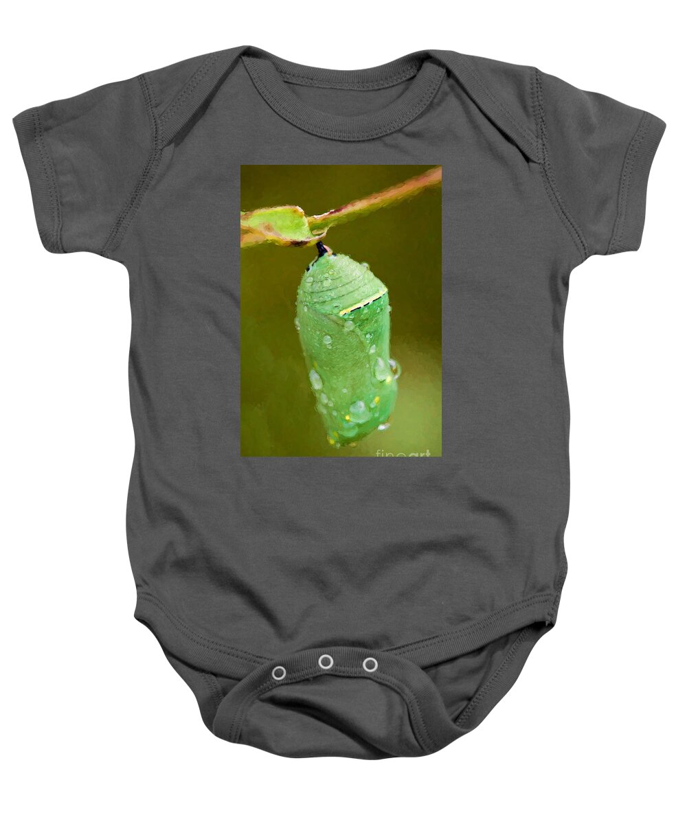 Chrysalis Baby Onesie featuring the photograph The Chrysalis by Kerri Farley
