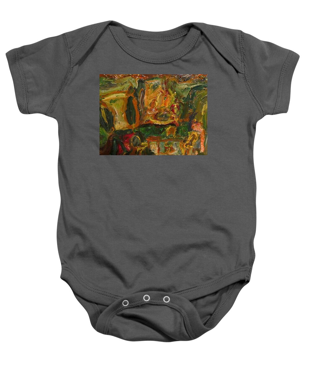 Dining Room Baby Onesie featuring the painting The Dining Room by Shea Holliman