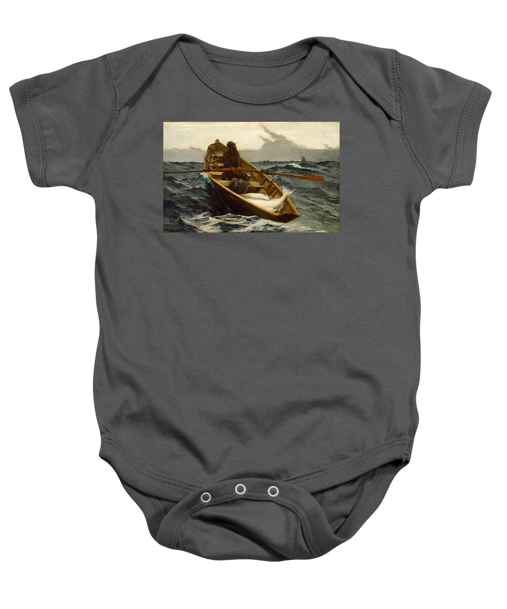 Winslow Homer Baby Onesie featuring the painting The Fog Warning by Winslow Homer