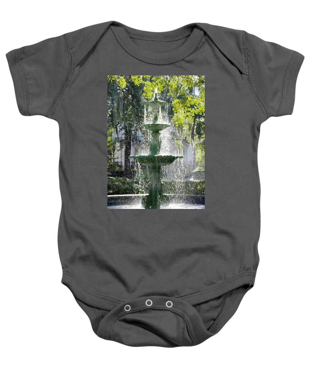 Fountain Baby Onesie featuring the photograph The Fountain by Mike McGlothlen