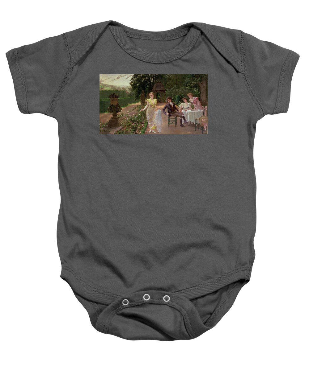 Table Baby Onesie featuring the painting The Judgement of Paris by Hermann Koch