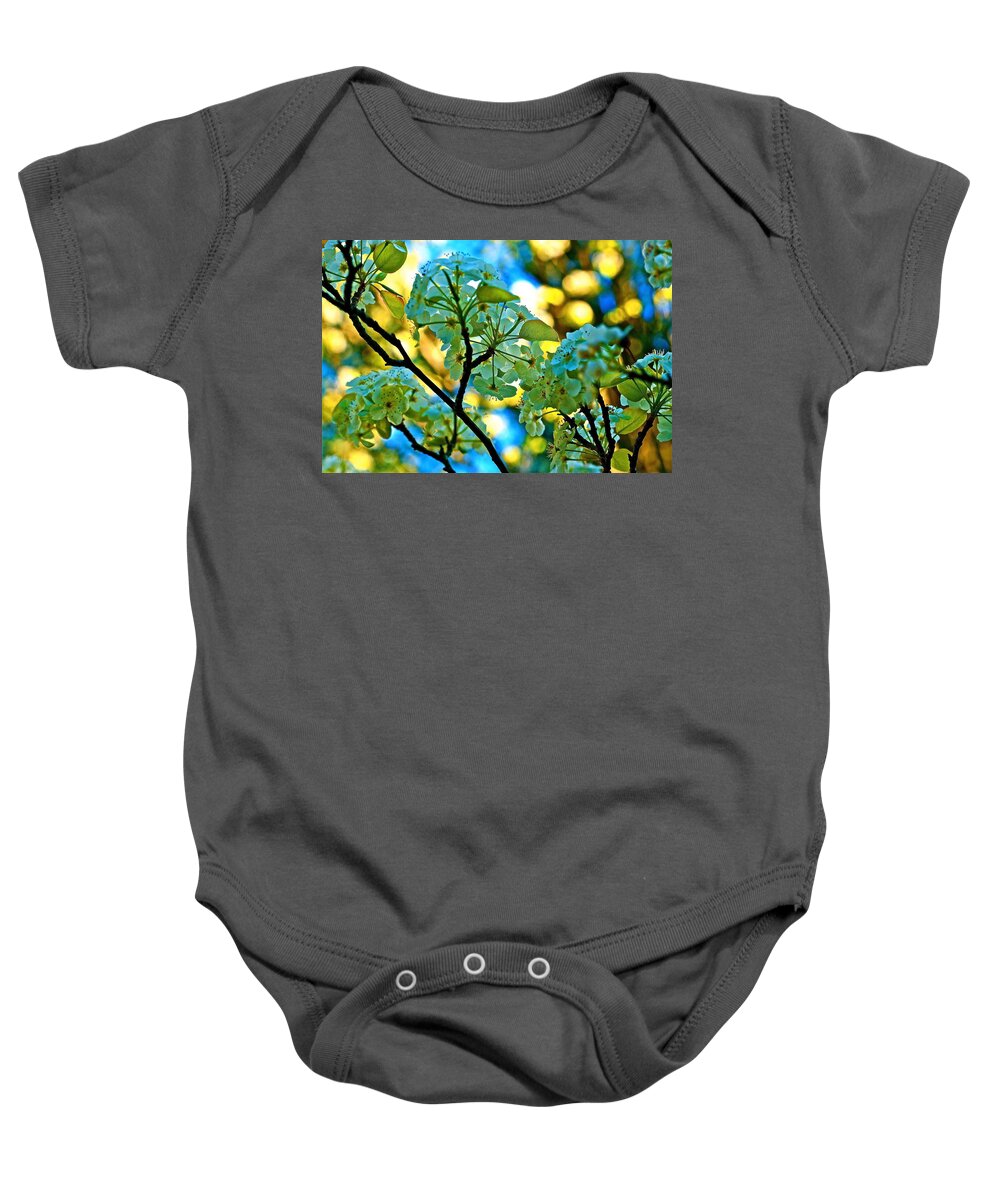 First Green Baby Onesie featuring the photograph The Light Of Spring by Ira Shander