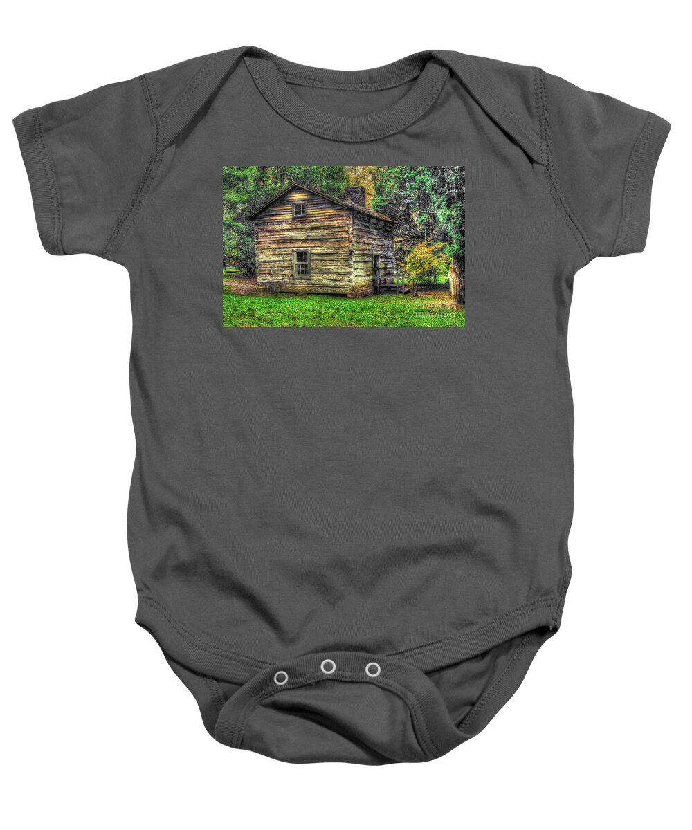 Barn Baby Onesie featuring the photograph The Old Mill House by Dan Stone