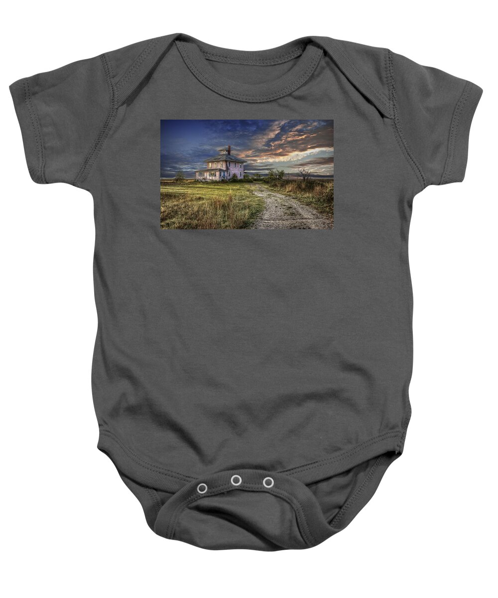 Pink Baby Onesie featuring the photograph The Pink House - color by Rick Mosher