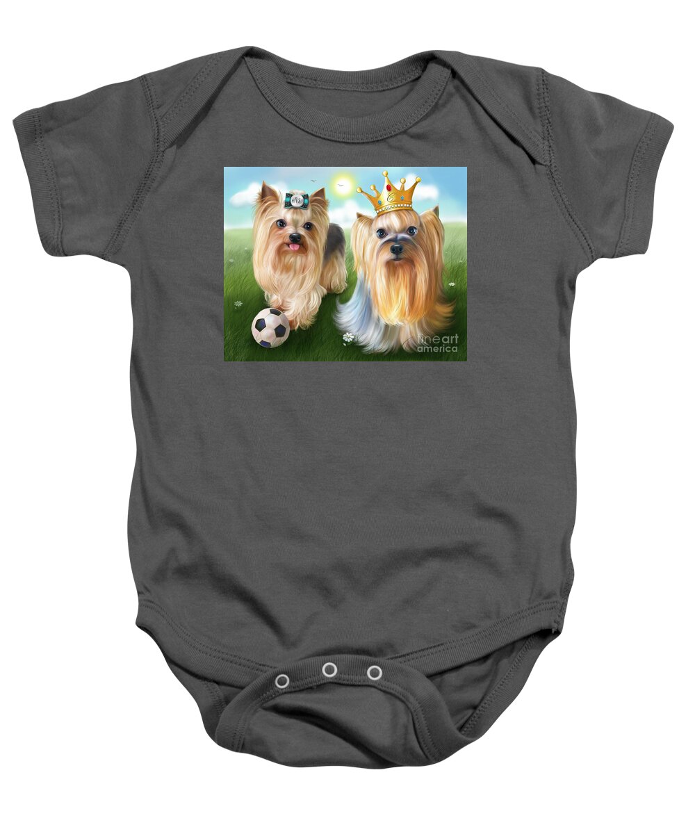 Queen Baby Onesie featuring the painting The Queen and the Player by Catia Lee