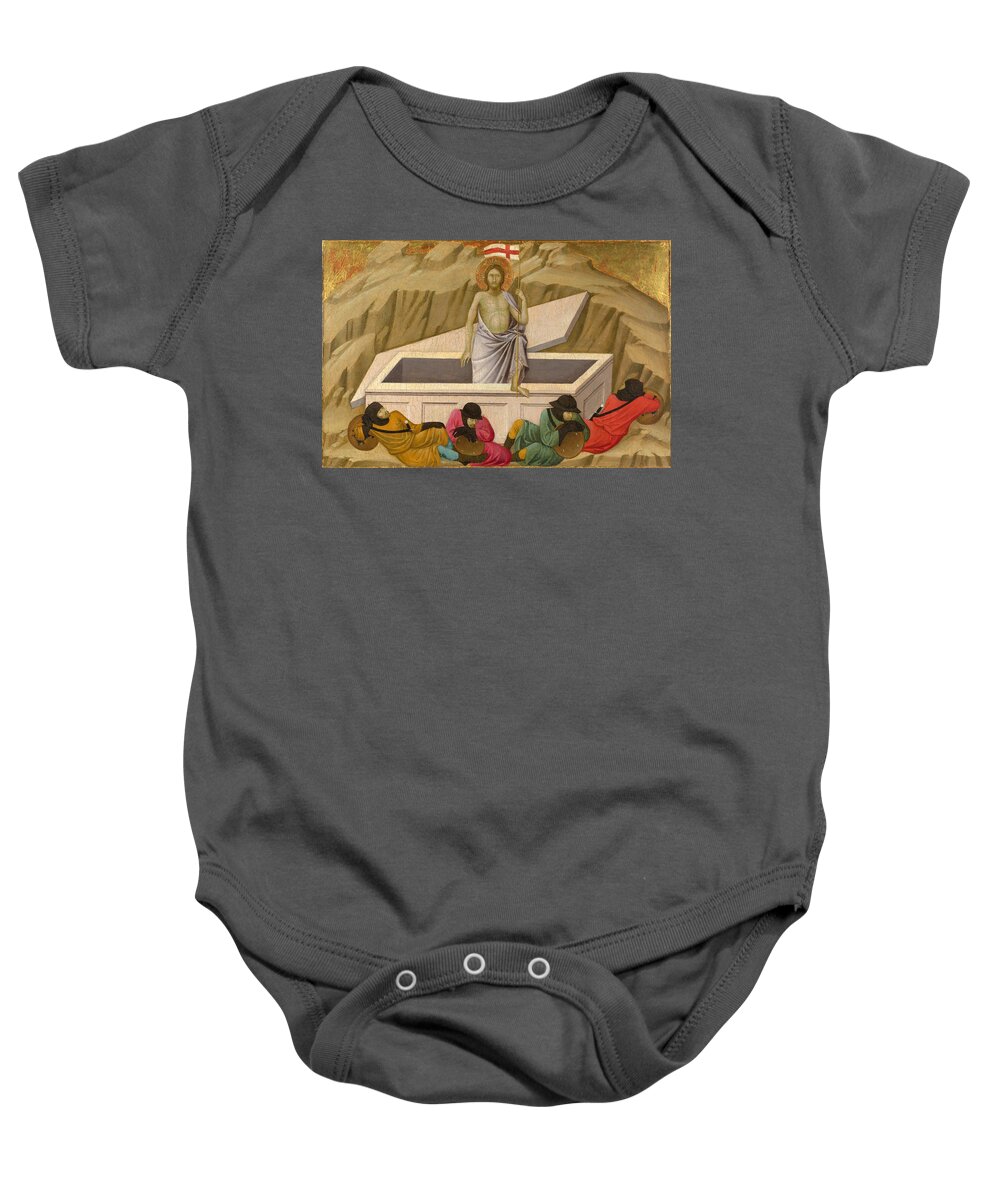 Ugolino Di Nerio Baby Onesie featuring the painting The Resurrection by Ugolino di Nerio