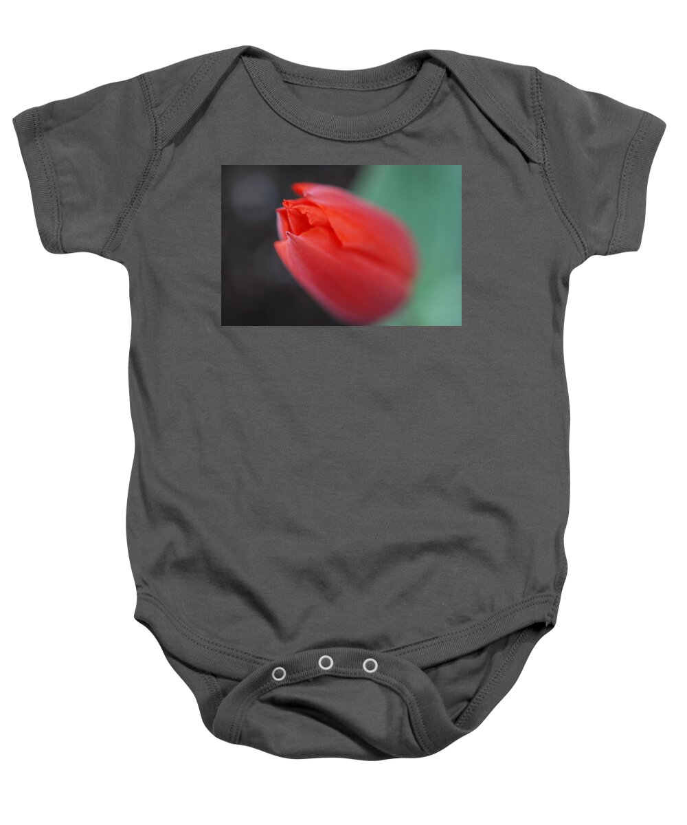 Tulip Baby Onesie featuring the photograph The Tip of the Tulip by Kathy Paynter
