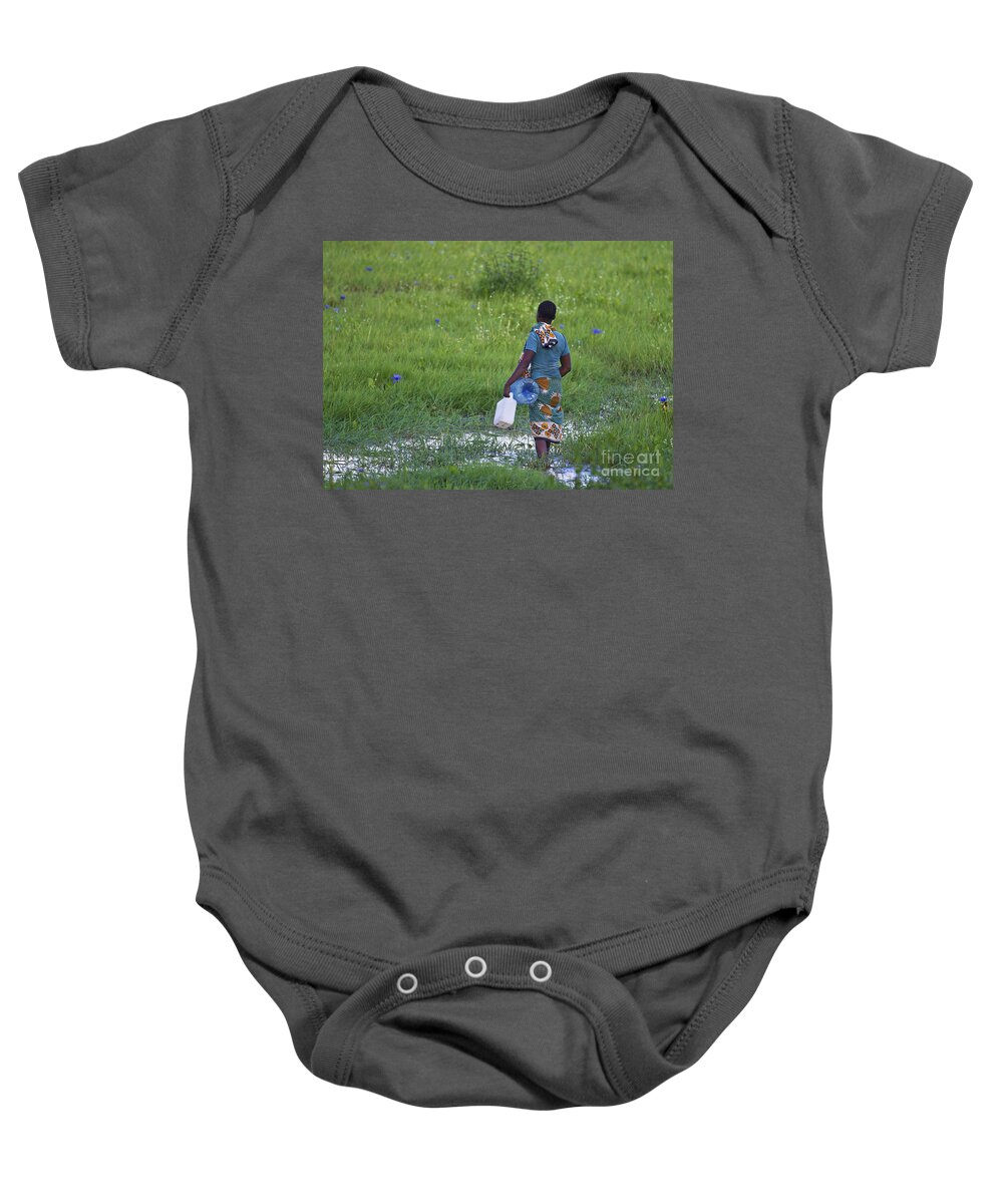 Festblues Baby Onesie featuring the photograph The Water Girl... by Nina Stavlund