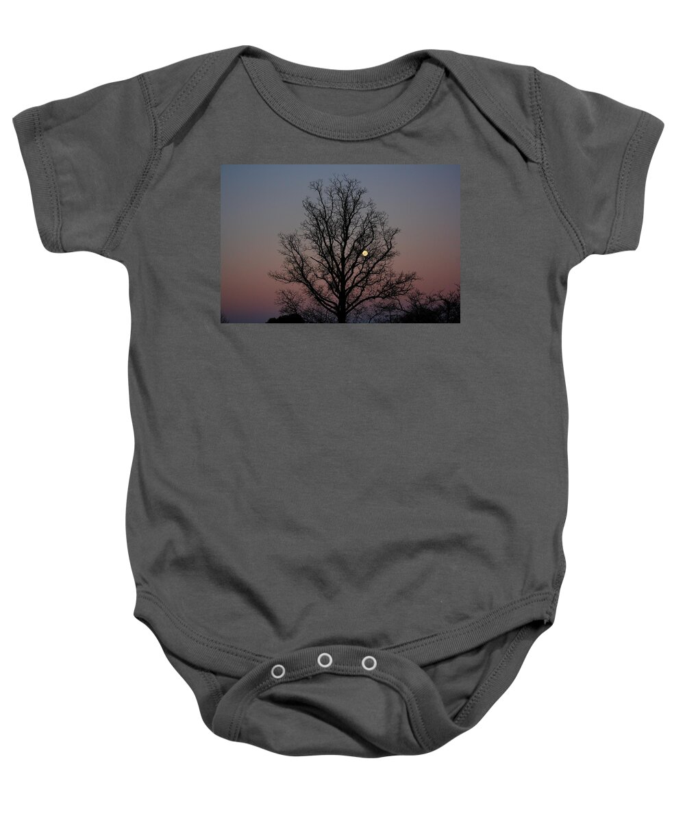Sunset Baby Onesie featuring the photograph Through the Boughs landscape by Dan Stone
