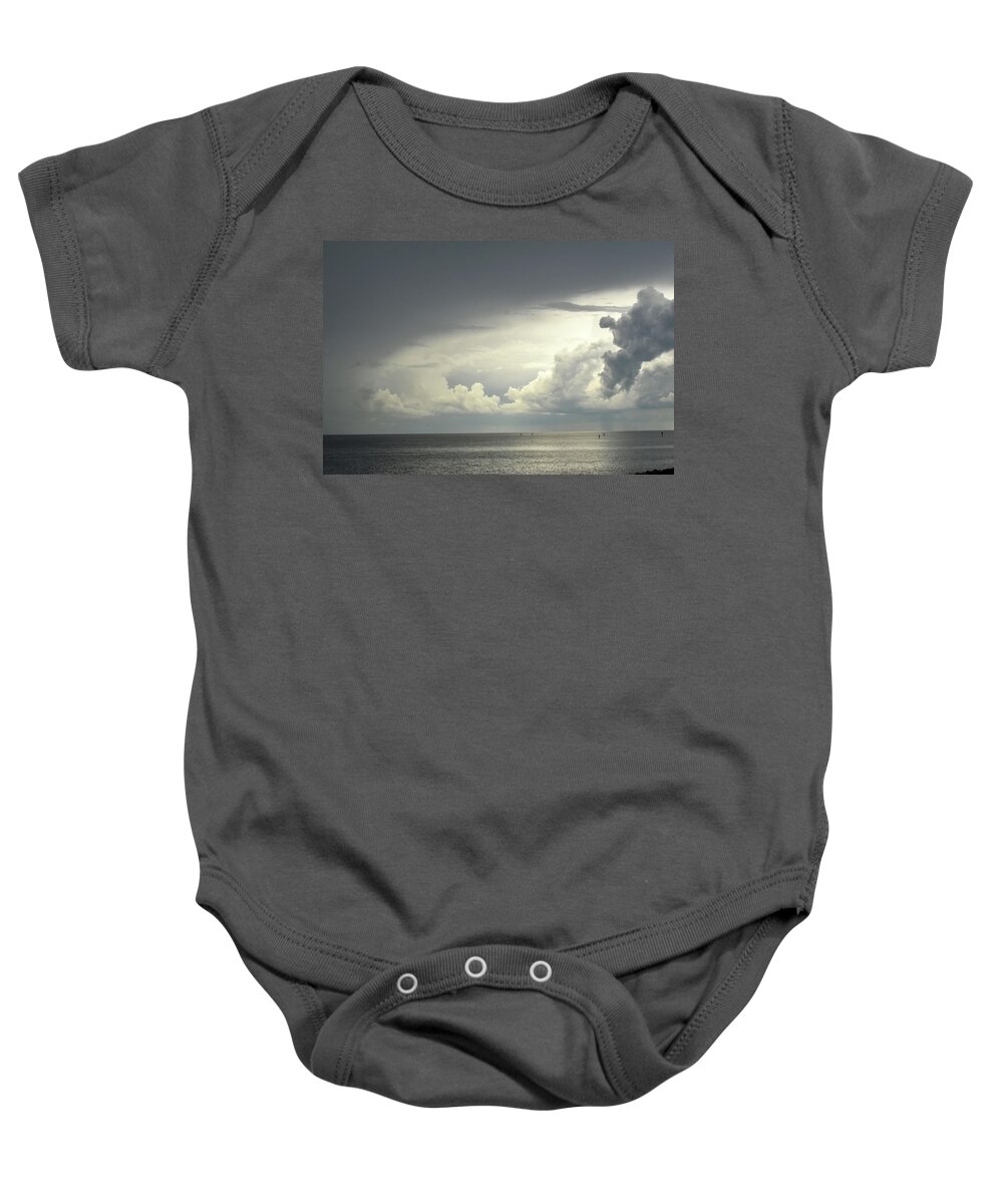 Clouds Baby Onesie featuring the photograph Thunderstorm Over Lake Okeechobee by Mary Beth Angelo