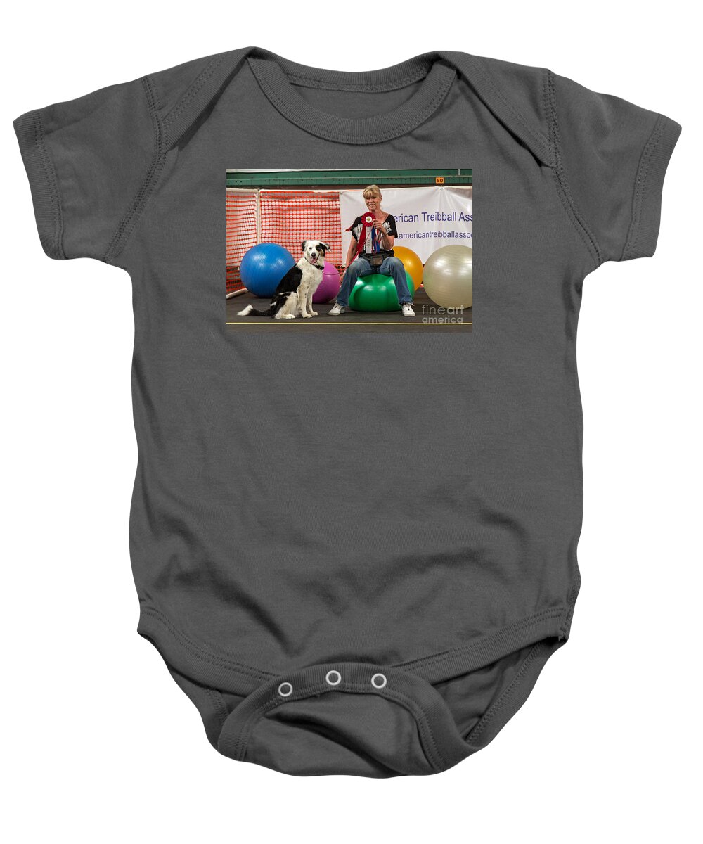  Baby Onesie featuring the photograph Thyra Powers and Dixie by Fred Stearns