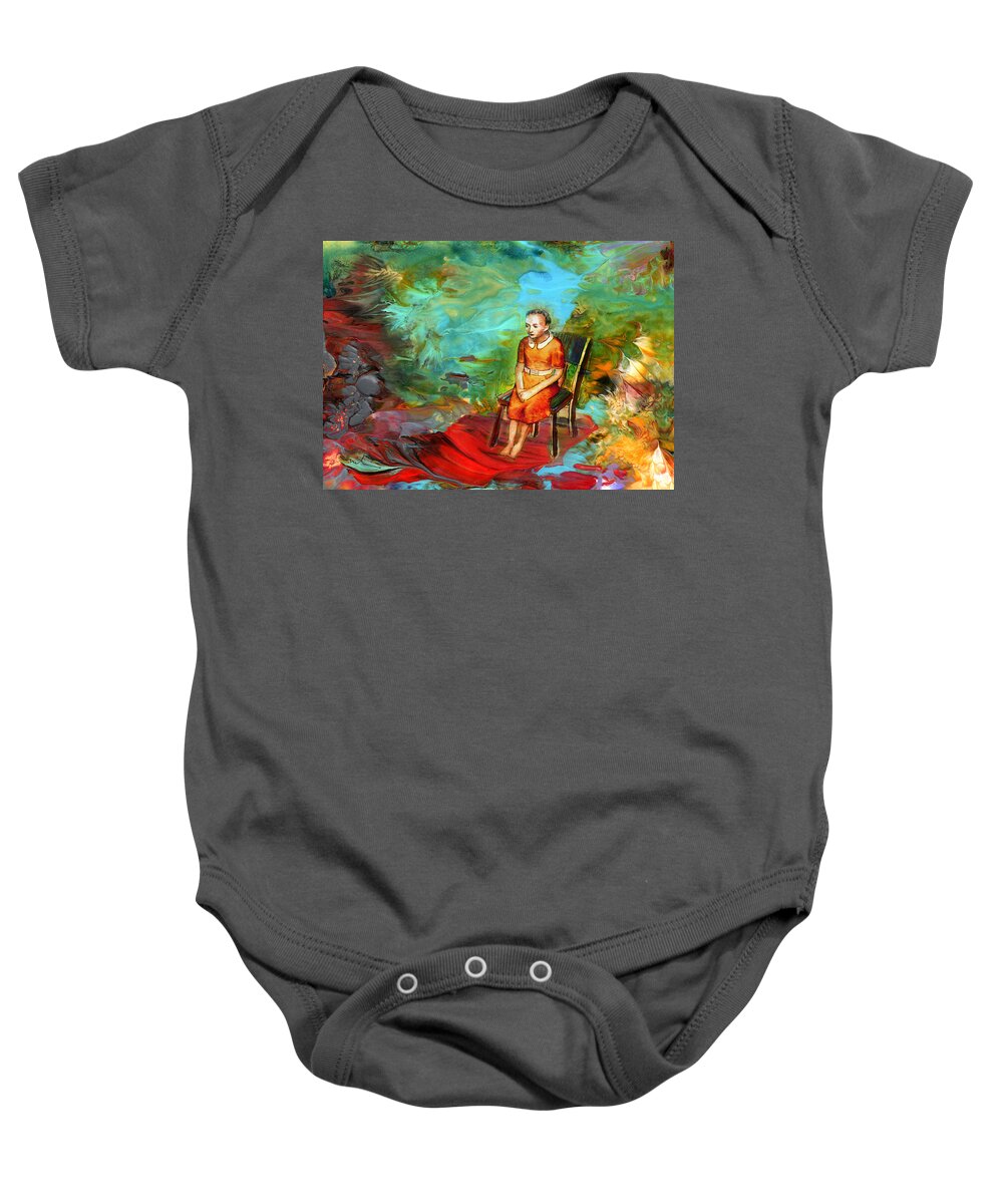 Fantasy Baby Onesie featuring the painting To Be Or Not To Be by Miki De Goodaboom