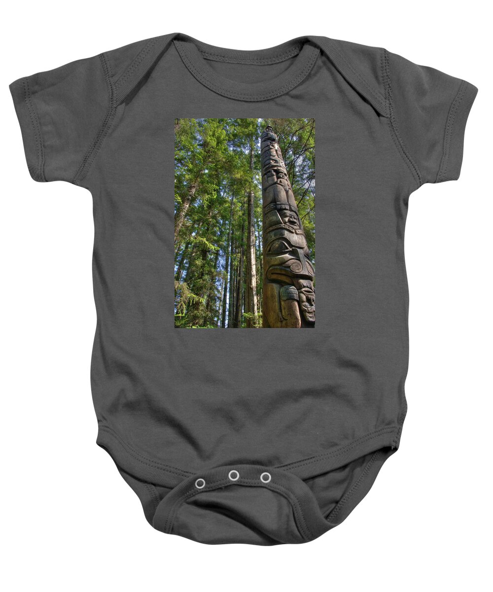 Alaska Baby Onesie featuring the photograph Totem Pole by David Andersen